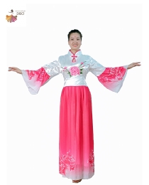 Đầm liền cổ khoét tròn trắng đỏ (có tay)
