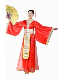 Cổ trang Trung Quốc nữ đỏ, đai vàng bản bự