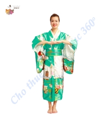 Kimono xanh lá nữ 1