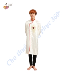 Áo dài cách tân nam trắng viền đỏ 1