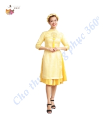 Áo dài cách tân vàng đồng nữ 1