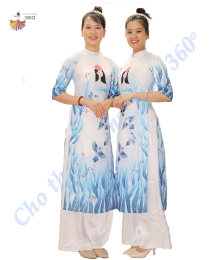 Áo dài cô gái trắng xanh