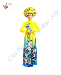 Áo dài vàng cô gái 1