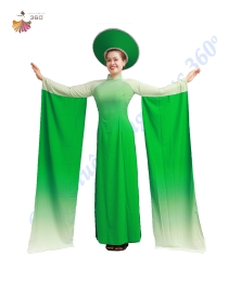 Áo dài xanh lá loan 1