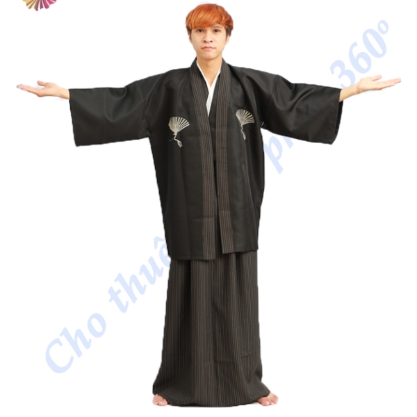 Kimono nam đen 1