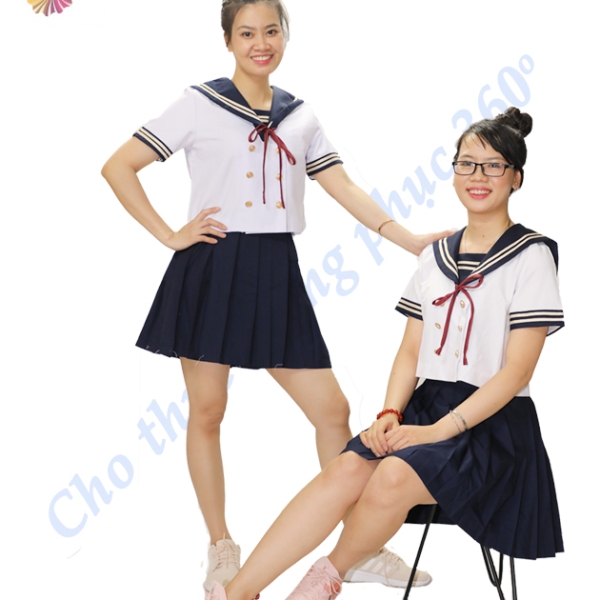Nữ sinh Nhật Bản nơ đỏ dài