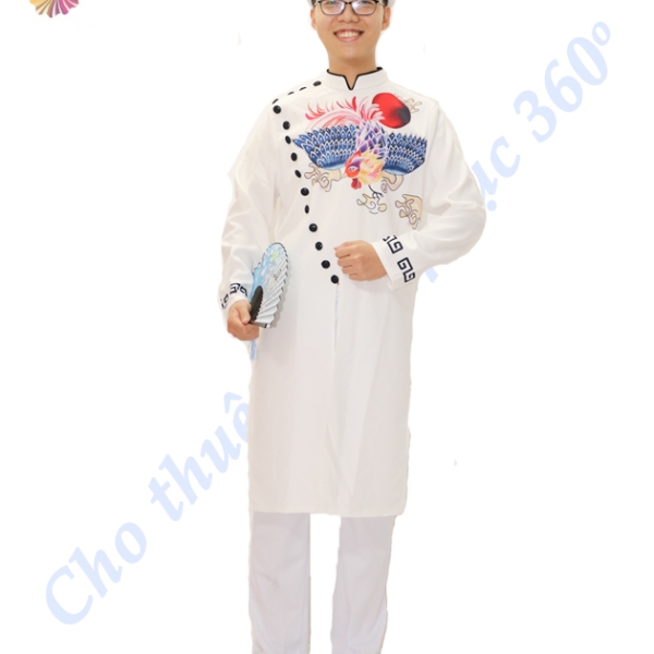 Áo dài đại bàng trắng nam