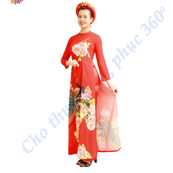 Áo dài đỏ nữ 1